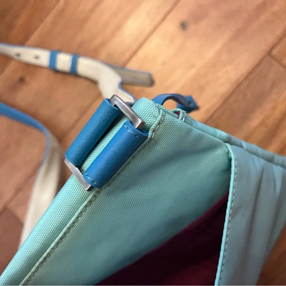 Tumi Nylon Travel Crossbody Bag Teal Blue - Picture 12 of 16